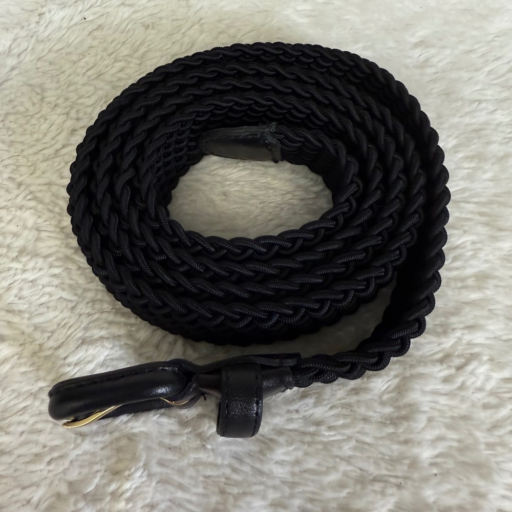 Maus & Hoffman Handbraided Elastic Belt – Black, Size 44 | Made in France - Picture 2 of 4